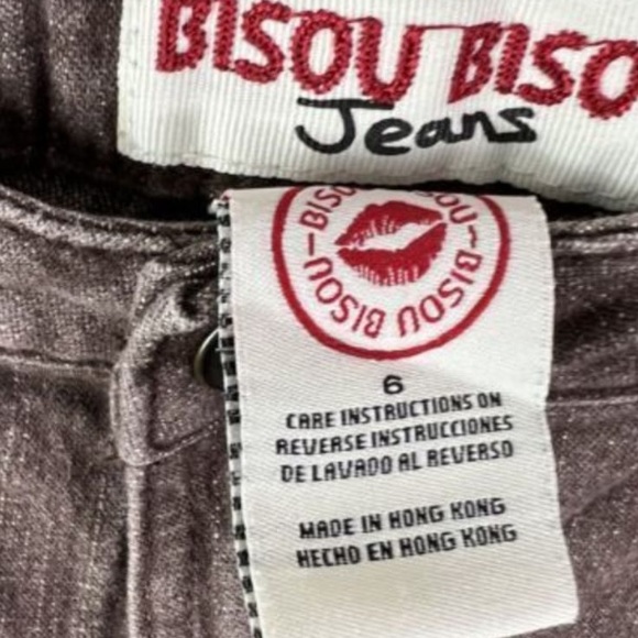 Bisou Bisou Jeans brown distressed look size 6 flair leg - Picture 5 of 12